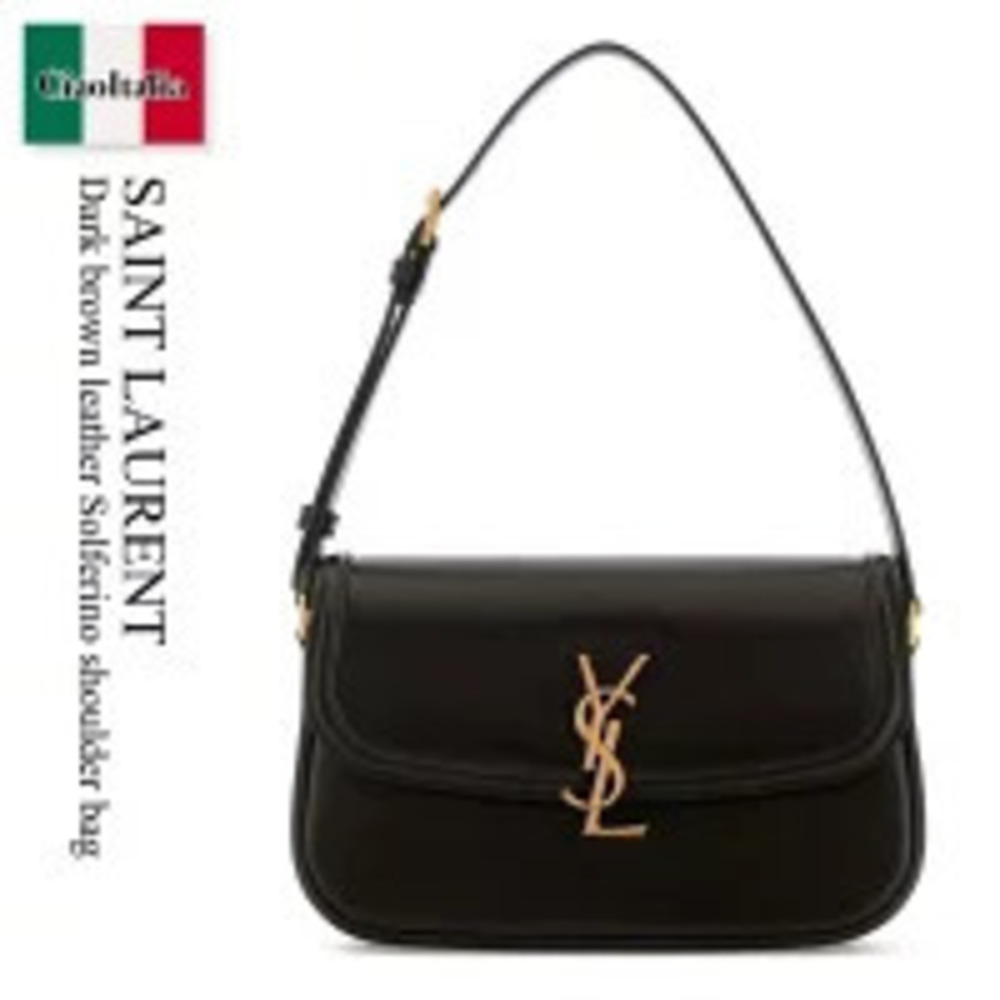 Saint Laurent Bag Handbag Dark Brown Leather Solferino Shoulder Pouch